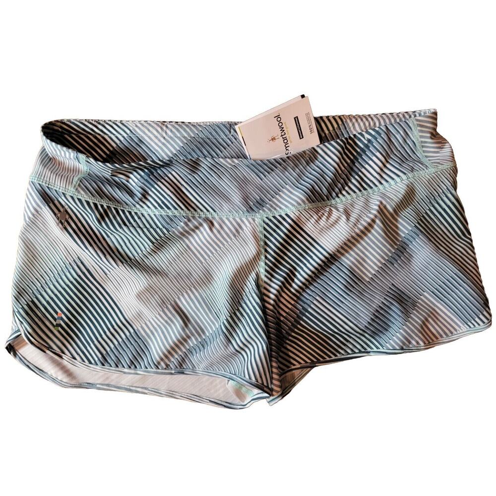 Smartwool Merino Sport Lined Running Shorts Women Large New Without Tags Blue